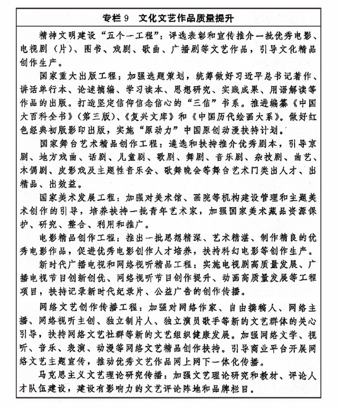 中共中央辦公廳 國(guó)務(wù)院辦公廳印發(fā)《&ldquo;十四五&rdquo;文化發(fā)展規(guī)劃》